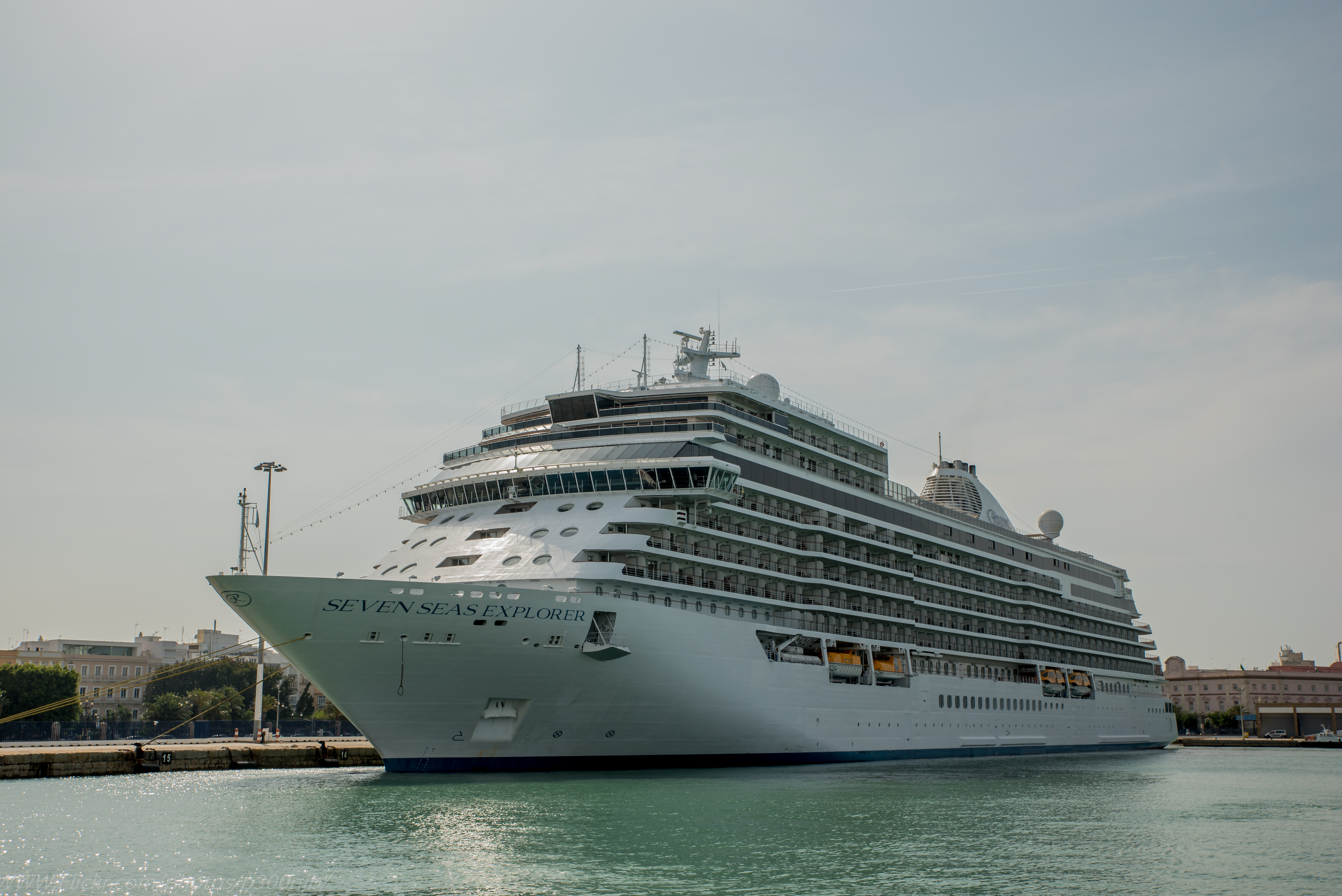 Regent Seven Seas Cruises ship Seven Seas Explorer docked in Cádiz
